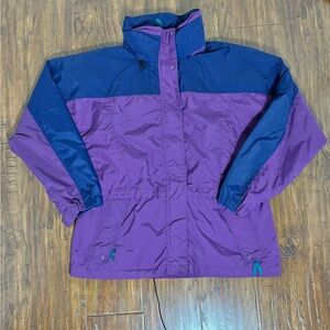 Land’s End Vintage Purple Parka Jacket Women’s Large #JA6
